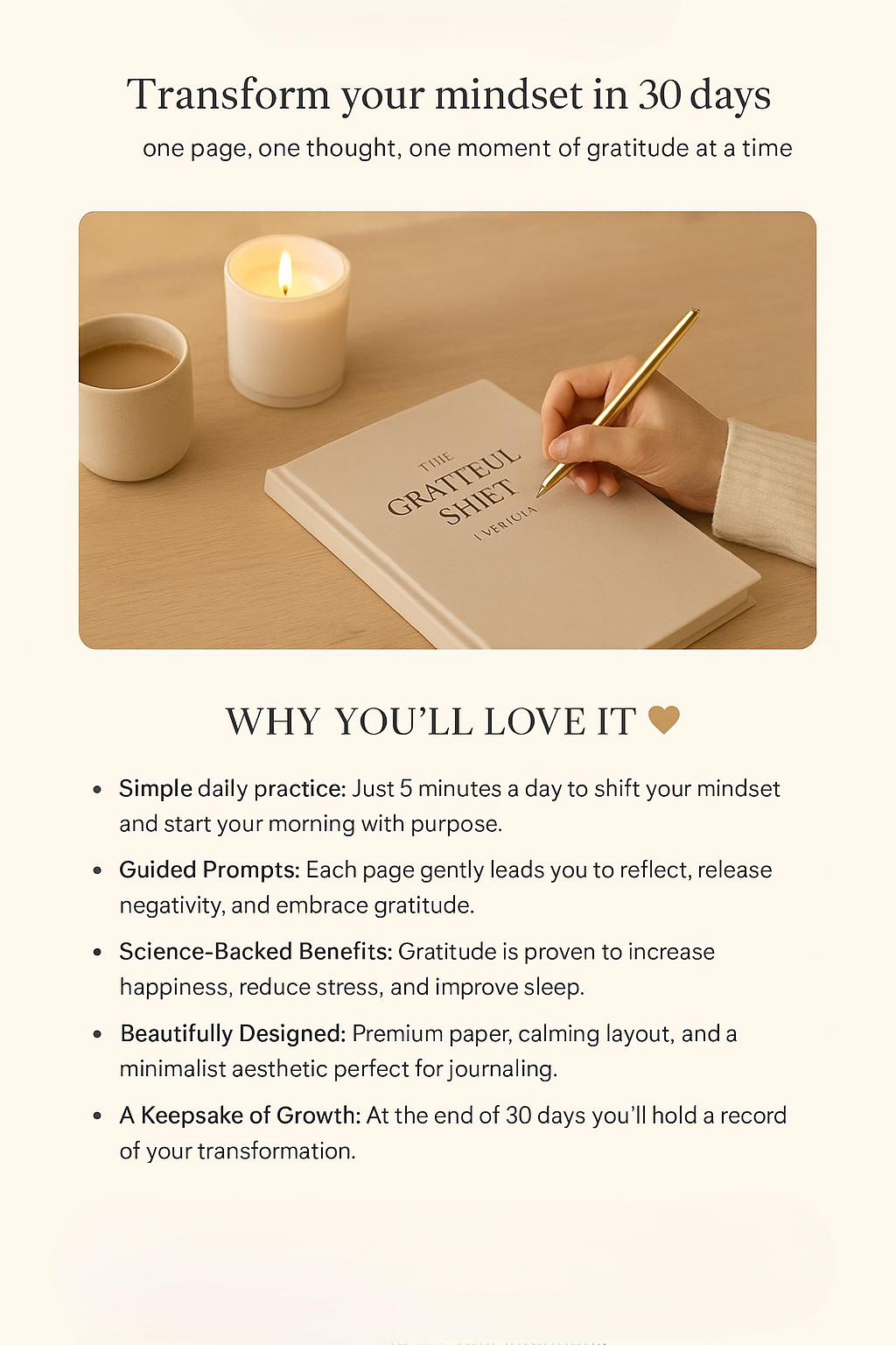 The Grateful Shift™ | 30 Days to Transform Your Mindset Through Gratitude